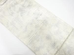 絵皿に花鳥模様織り出し　袋帯